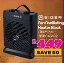 Eiger Fan Oscillating Heater Black