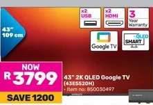 43" 2K QLED Google TV (43E5520H)