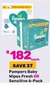 Pampers Baby Wipes Fresh OR Sensitive 6-Pack