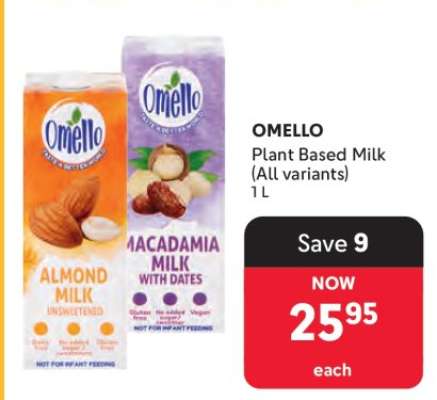 OMELLO Plant Based Milk (All variants)