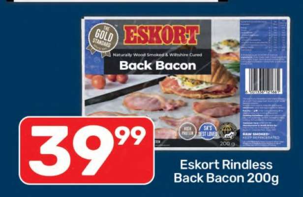 Eskort Rindless Back Bacon 200g