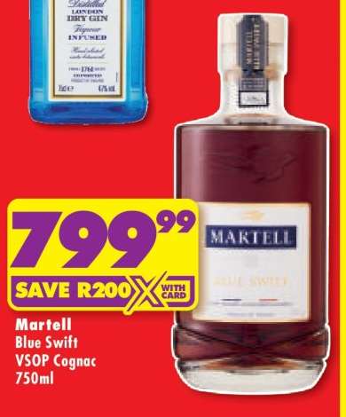 Martell Blue Swift VSOP Cognac 750ml