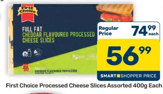 First Choice Processed Cheese Slices Assorted 400g