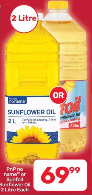 PnP no name™ or Sunfoil Sunflower Oil 2 Litre