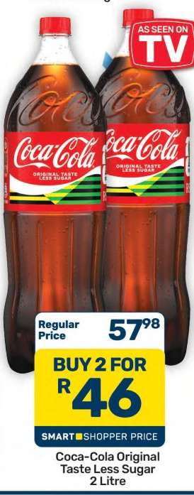 Coca-Cola Original Taste Less Sugar 2 Litre