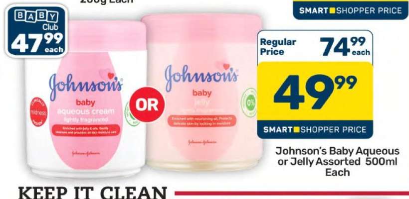 Johnson's Baby Aqueous or Jelly Assorted 500ml