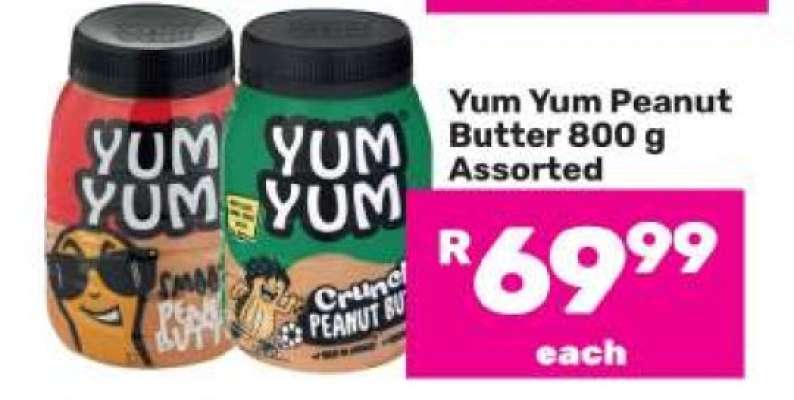 Yum Yum Peanut Butter 800 g Assorted