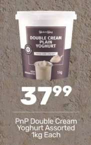 PnP Double Cream Yoghurt Assorted 1kg Each