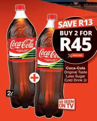 Coca-Cola Original Taste Less Sugar Cold Drink 2L