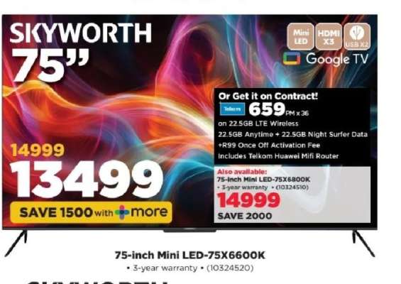 Skyworth 75" Mini LED-75X6600K