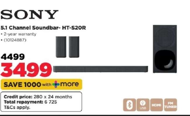 Sony 5.1 Channel Soundbar HT-S20R