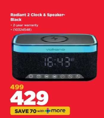 Radiant 2 Clock & Speaker - Black