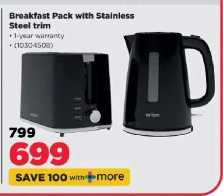 Breakfast Pack with Stainless Steel trim