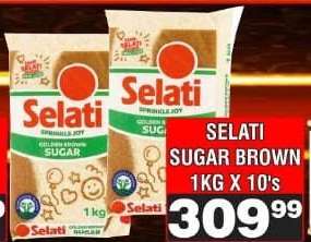 SELATI SUGAR BROWN 1KG X 10's