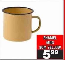 ENAMEL MUG 8CM YELLOW