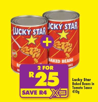 LUCKY STAR BAKED BEANS IN TOMATO SAUCE 410g