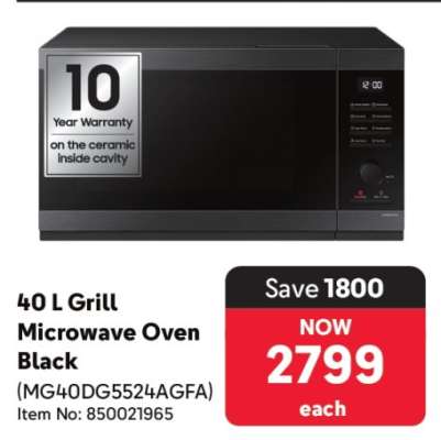 40 L Grill Microwave Oven Black