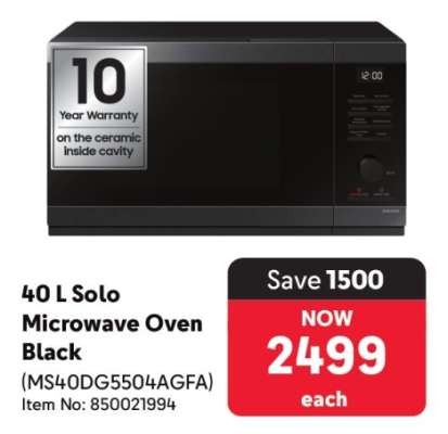 40 L Solo Microwave Oven Black