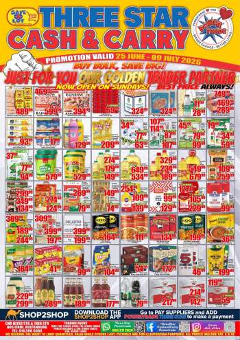 Three Star Cash and Carry catalogue  - 25/06/2026 - 09/07/2026.