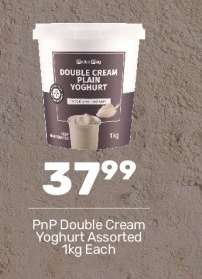 PnP Double Cream Yoghurt Assorted 1kg Each