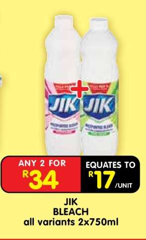 JIK BLEACH all variants 2x750ml