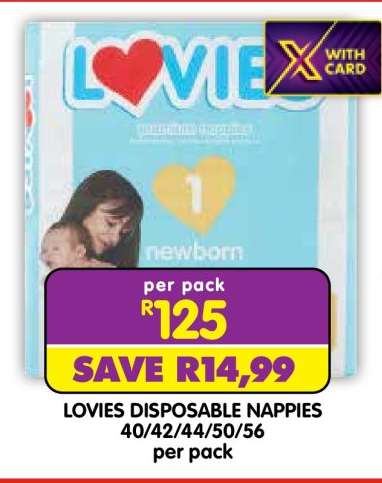 LOVIES DISPOSABLE NAPPIES