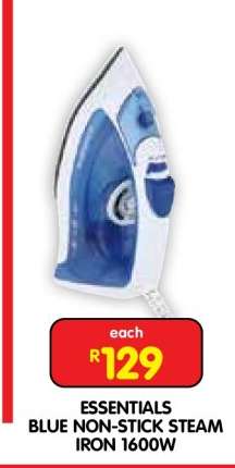 ESSENTIALS BLUE NON-STICK STEAM IRON 1600W