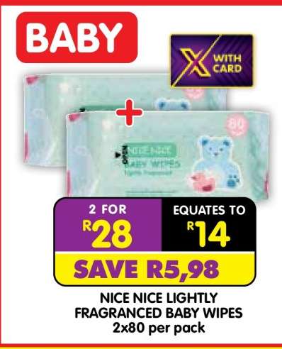 NICE NICE LIGHTLY FRAGRANCED BABY WIPES