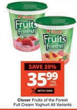 Clover Fruits of the Forest Full Cream Yoghurt All Variants
