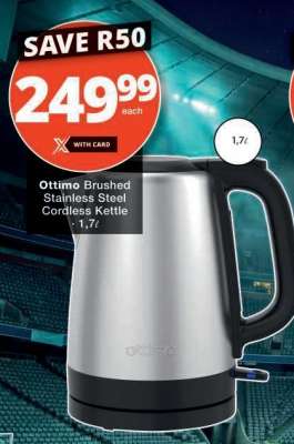 Ottimo Brushed Stainless Steel Cordless Kettle