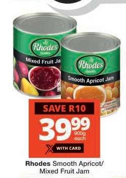 Rhodes Smooth Apricot/Mixed Fruit Jam