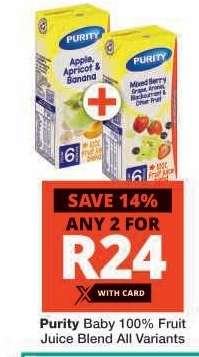 Purity Baby 100% Fruit Juice Blend All Variants