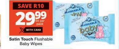 Satin Touch Flushable Baby Wipes