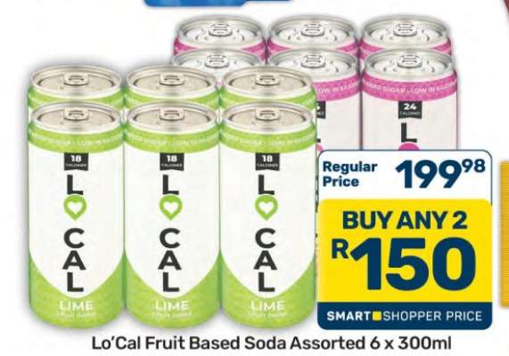 Lo'Cal Fruit Based Soda Assorted 6 x 300ml