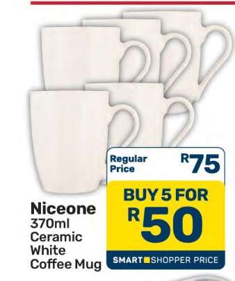 Niceone 370ml Ceramic White Coffee Mug