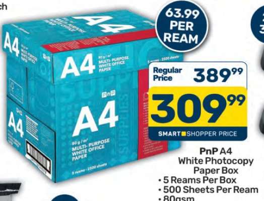 PnP A4 White Photocopy Paper Box