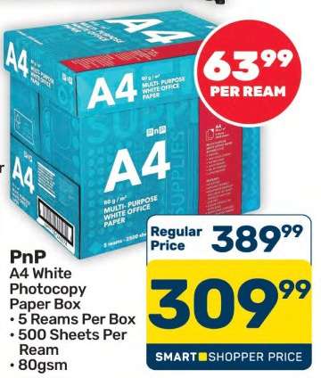 PnP A4 White Photocopy Paper Box