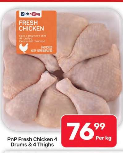 PnP Fresh Chicken 4 Drums & 4 Thighs