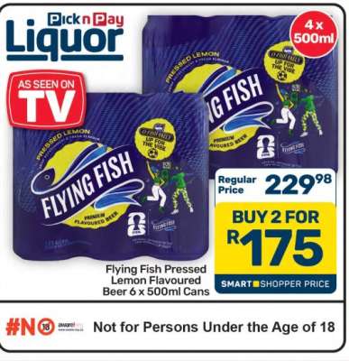 Flying Fish Pressed Lemon Flavoured Beer 6 x 500ml Cans