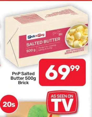 PnP Salted Butter 500g Brick