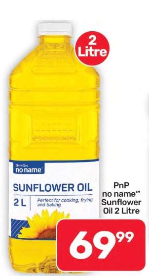 PnP no name™ Sunflower Oil 2 Litre