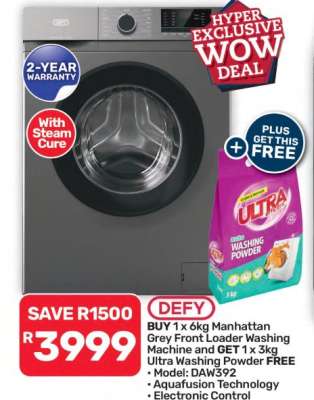 Defy Manhattan Grey Front Loader Washing Machine
