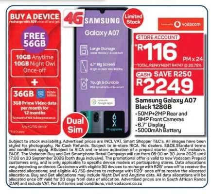 Samsung Galaxy A07 Black 128GB