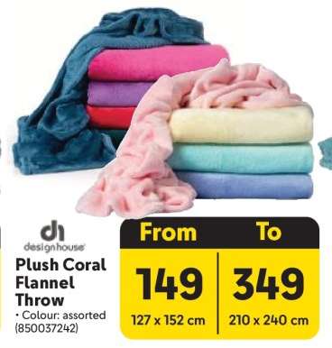 Plush Coral Flannel Throw
