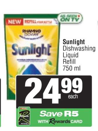 Sunlight Dishwashing Liquid Refill 750 ml