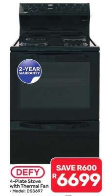 DEFY 4-Plate Stove with Thermal Fan