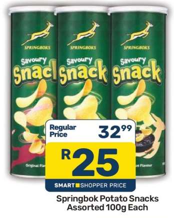 Springbok Potato Snacks Assorted 100g Each