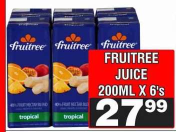 FRUITREE JUICE 200ML X 6's