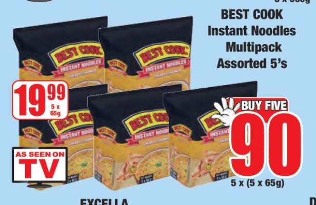 BEST COOK Instant Noodles Multipack Assorted 5's