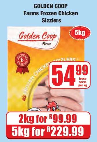 GOLDEN COOP FARMS Frozen Chicken Sizzlers